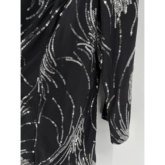 Alex Evenings Ladies Jacket and Camisole Set Grey with Sequins Size Petite Large - Picture 6 of 16